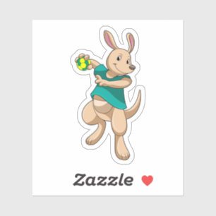 Sticker Kangaroo comme joueur de handball avec Handball