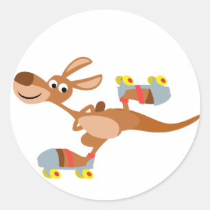 Sticker Kangaroo pour patinage sur dessin mignon