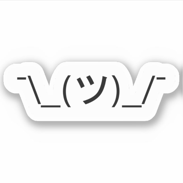 Sticker Kaomoji Japonais Shrug Emoticon -\_(ツ)_/ (Devant)