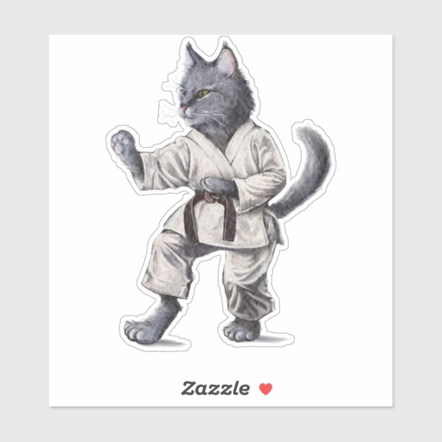 Sticker Karate Cat (Feuille)