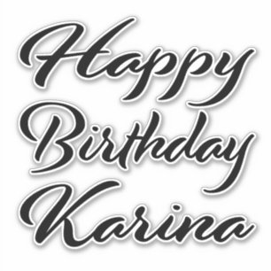Sticker Karina Prénom Anniversaire de la Broderie noire