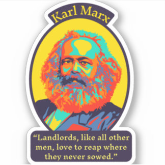 Sticker Karl Marx Portrait et Citation