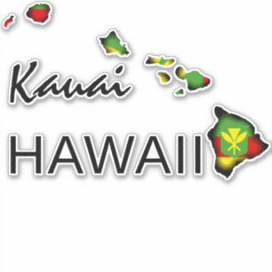 STICKER KAUAI - KANAKA MAOLI HAWAII ÎLES NOIRES