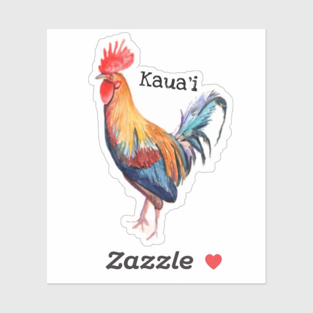 Sticker Kauai Rooster (Feuille)