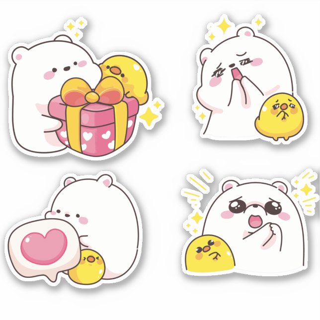 Sticker Kawaii Bears (Devant)