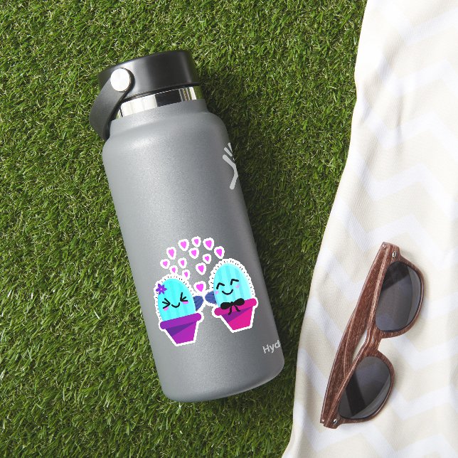 Sticker kawaii cactus amour (HydroFlask Insitu)