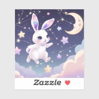 Sticker Kawaii Celestial Bunny – Pastel Cosmic