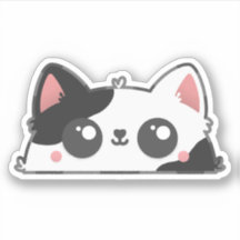 Kawaii Chat noir et blanc