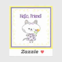 Kawaii Chat Winking Bonjour ami