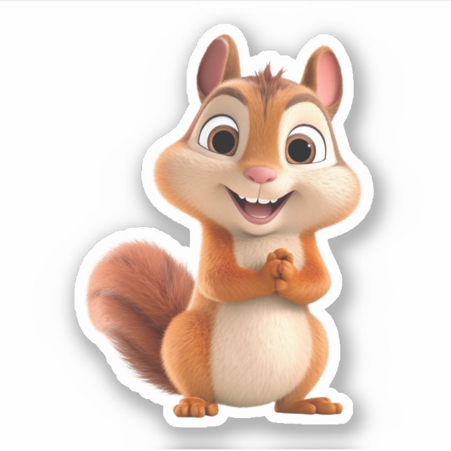 Sticker Kawaii Chibi Cute Cartoon Chipmunk (Devant)