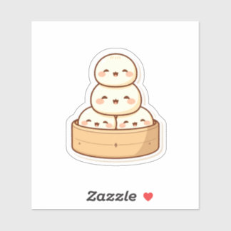 Sticker Kawaii Dim Sum Bamboo Steamer Dumplings