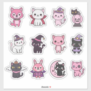 Sticker Kawaii Éffrayant pour chat