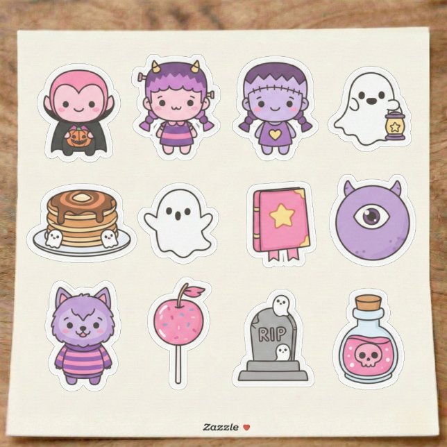 Sticker Kawaii Éffrayant Sweethearts (Sweet pastel monsters for your everyday items.)