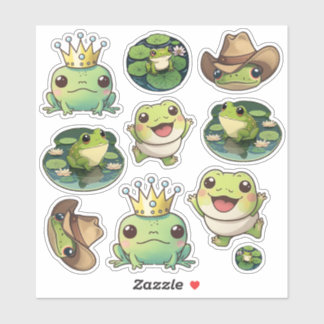 Sticker Kawaii Frog, Stickers Froggy drôle