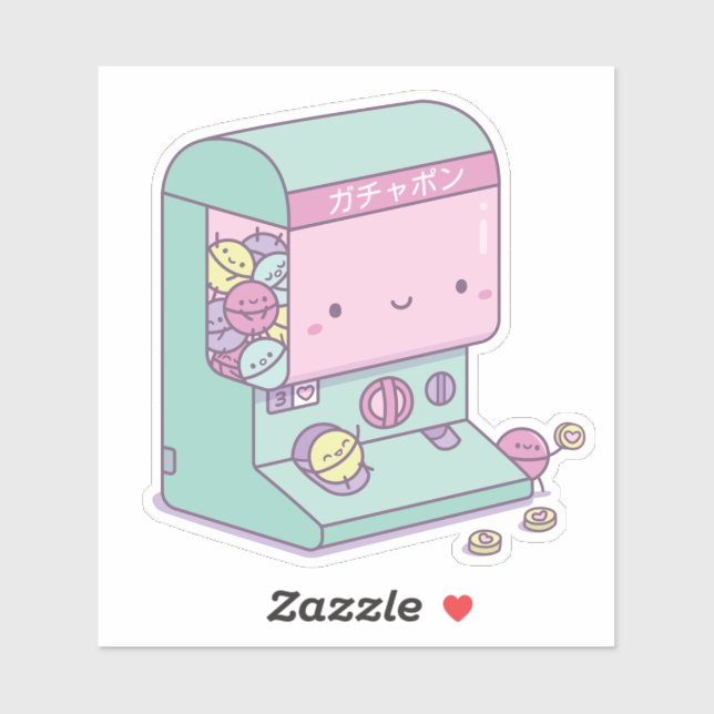 Sticker Kawaii Gachapon Japon Capsule Toy Machine Doodle (Feuille)