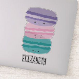 Sticker Kawaii Macarons Pastel Cute Personnalisé