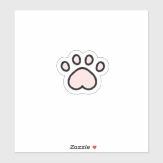 Sticker Kawaii Pastel Paw Chat Rose
