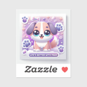 Sticker Kawaii Puppy Life’s Better with Paws Dog Decal
