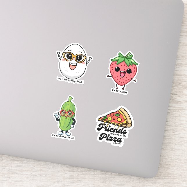 Sticker Kawaii Quartet Delights jeu d'autocollants de cara (Détail)