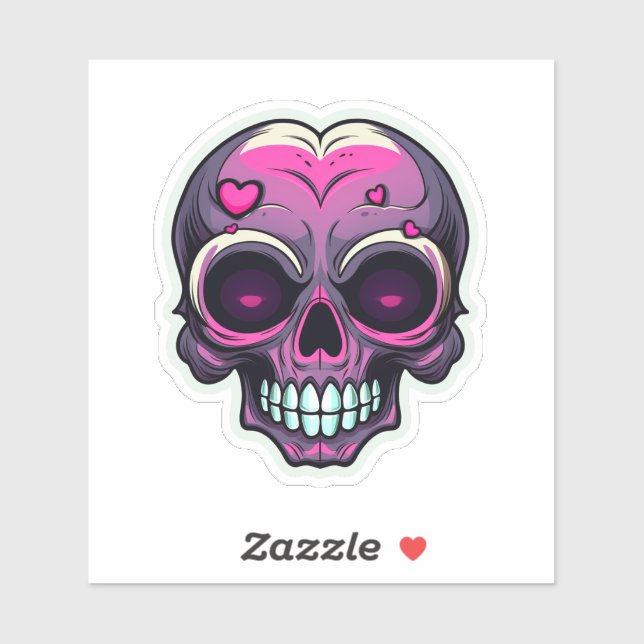 Sticker Kawaii Skull (Feuille)