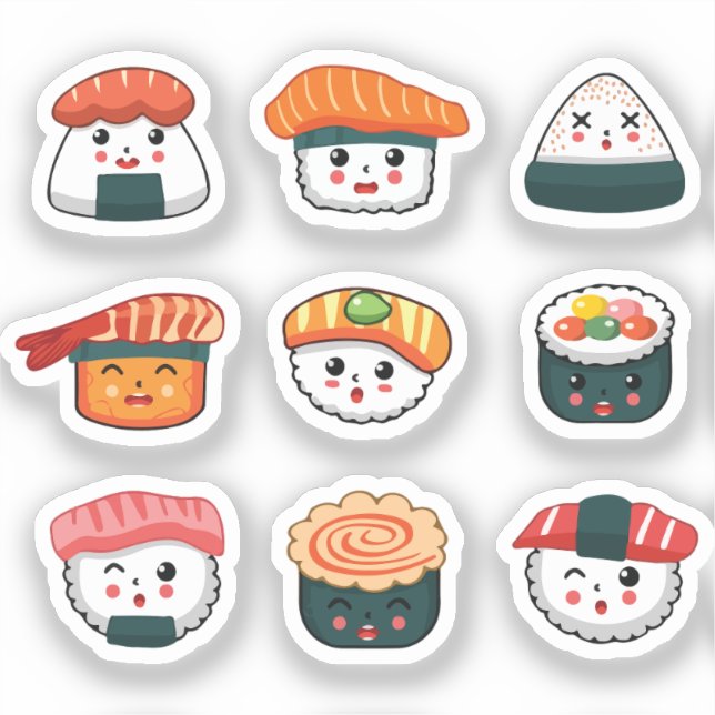 Sticker Kawaii sushi  (Recto)