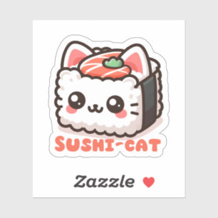 Sticker Kawaii Sushi-Cat Pun