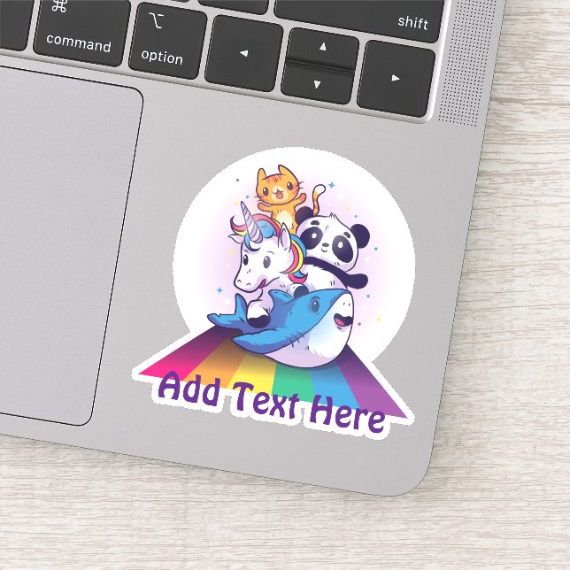 Sticker Kawaii Unicorn Chat Requin Panda Ours Animaux En F (Détail)