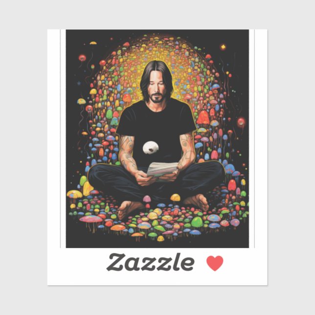 Sticker Keanu Reeves Méditation zen (Feuille)