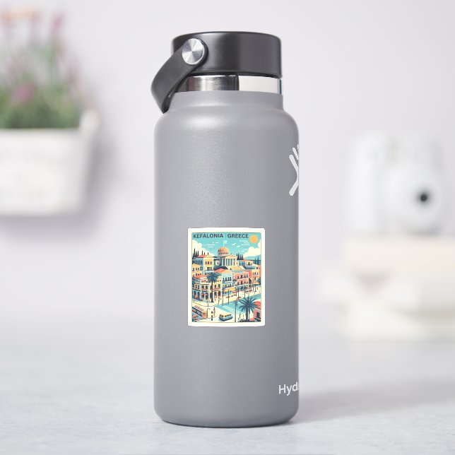 Sticker kefalonia grèce vintage souvenirs de voyage (HydroFlask)