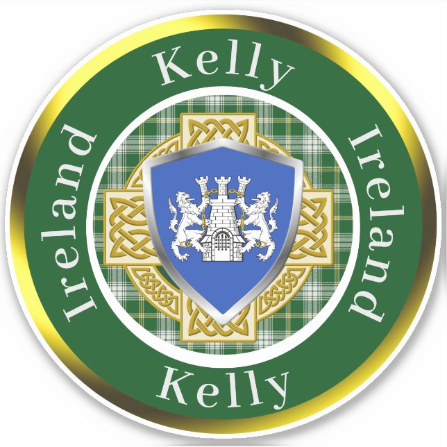 Sticker Kelly Shield & Celtic Cross Personnalisé (Devant)