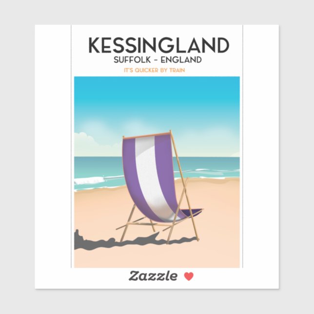 Sticker Kessingland, Suffolk Angleterre affiche de voyage  (Feuille)