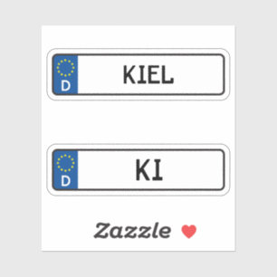 Sticker Kiel kennzeichen, Plaque allemande pour permis de 