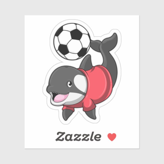 Sticker Killerwhale comme joueur de football avec Soccer (Feuille)