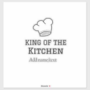 Sticker King of the cuisine chef cuisine ajouter nom couro