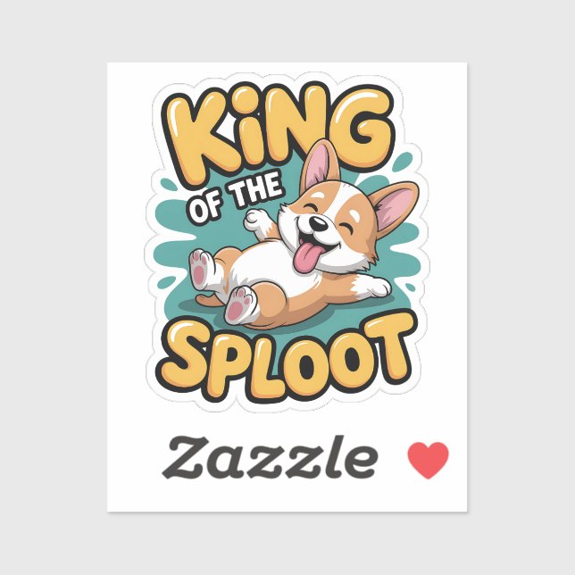 Sticker King of the Sploot Funny Dog Lying Pose Gift (Feuille)