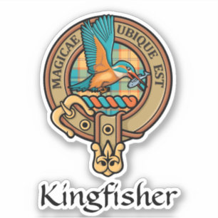 Sticker Kingfisher Crest sur l'autocollant Tartan