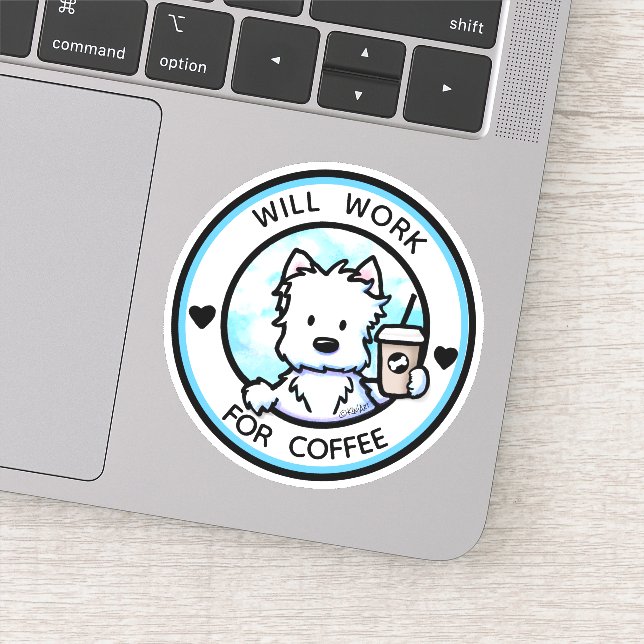 Sticker KiniArt Coffee Westie (Détail)