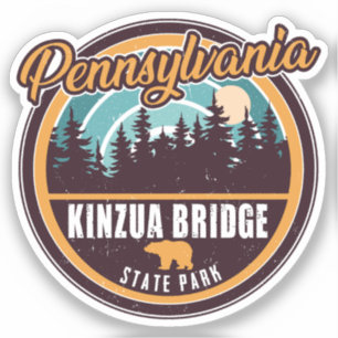 Sticker Kinzua Bridge State Park Pennsylvania Retro Badge
