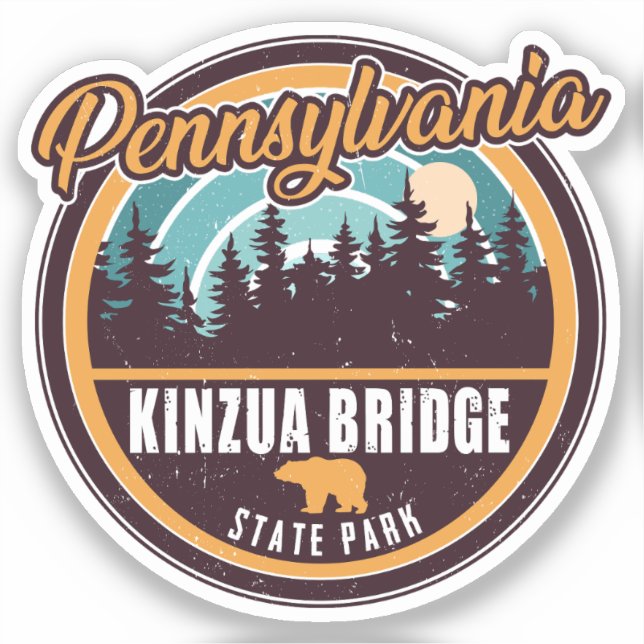 Sticker Kinzua Bridge State Park Pennsylvania Retro Badge (Recto)