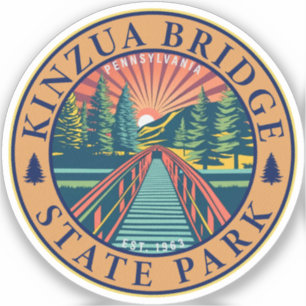 Sticker Kinzua Bridge State Park Pennsylvania Retro Badge