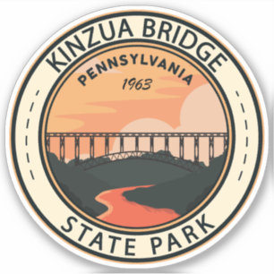 Sticker Kinzua Bridge State Park Pennsylvania Retro Badge
