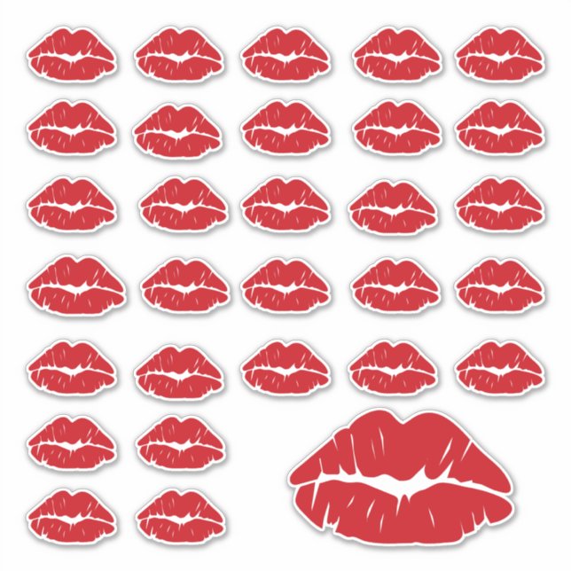 Sticker Kiss Love Kisses Custom Cut out (Devant)