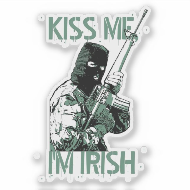 STICKER KISS ME, JE SUIS IRLANDAIS (Devant)