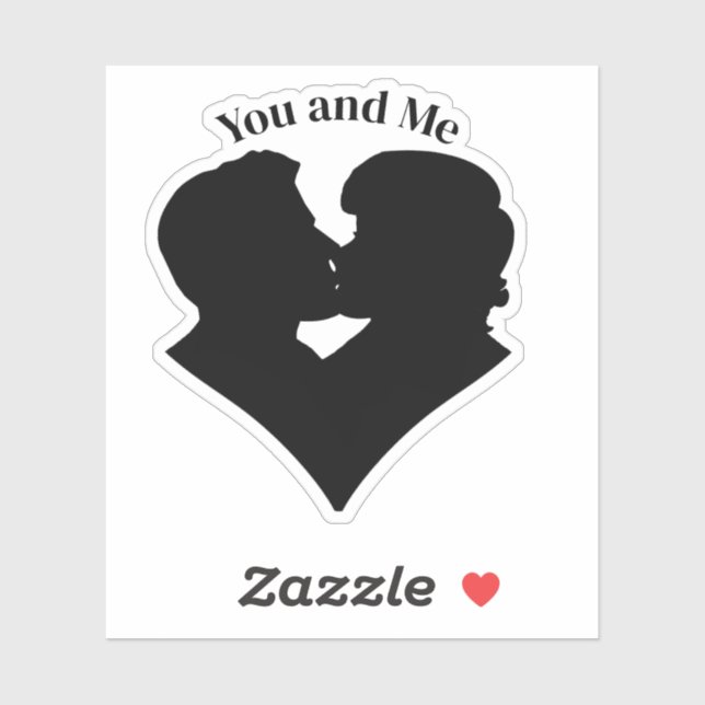 Sticker Kissing Couple Valentine's Day (Feuille)