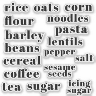 Sticker Kitchen Pantry Cupboard Produce Food Labels
