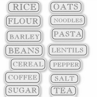 Sticker Kitchen Pantry Cupboard Produce Food Labels
