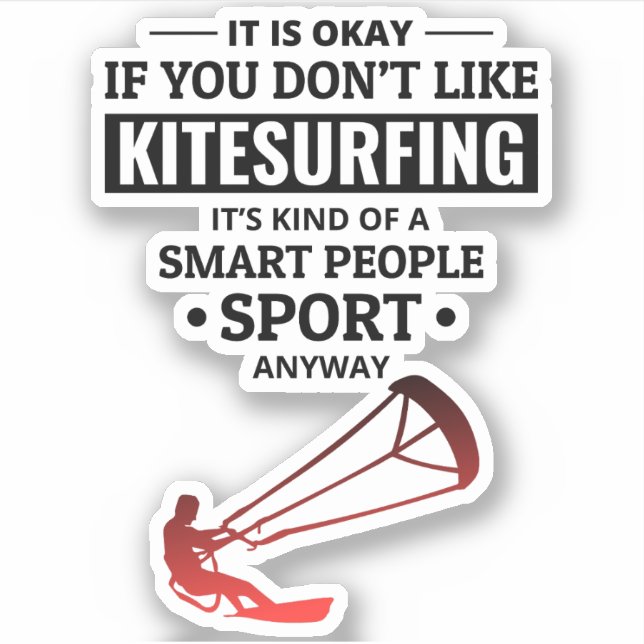 Sticker Kitesurf Kiteboarding Kite équitation Sports éolie (Devant)