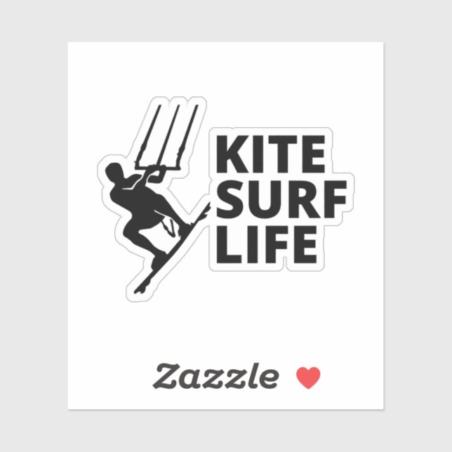 Sticker Kitesurf Kiteboarding Kite équitation Sports éolie (Feuille)