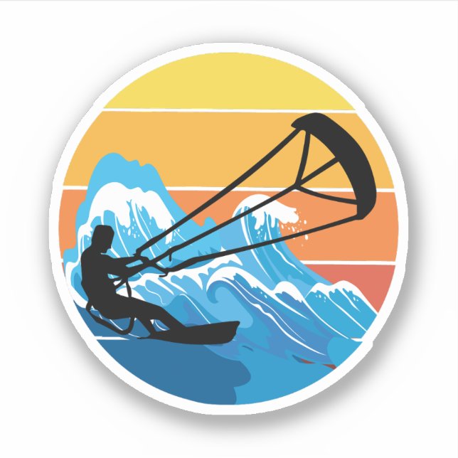 Sticker Kitesurf Kiteboarding Kite équitation Sports éolie (Devant)