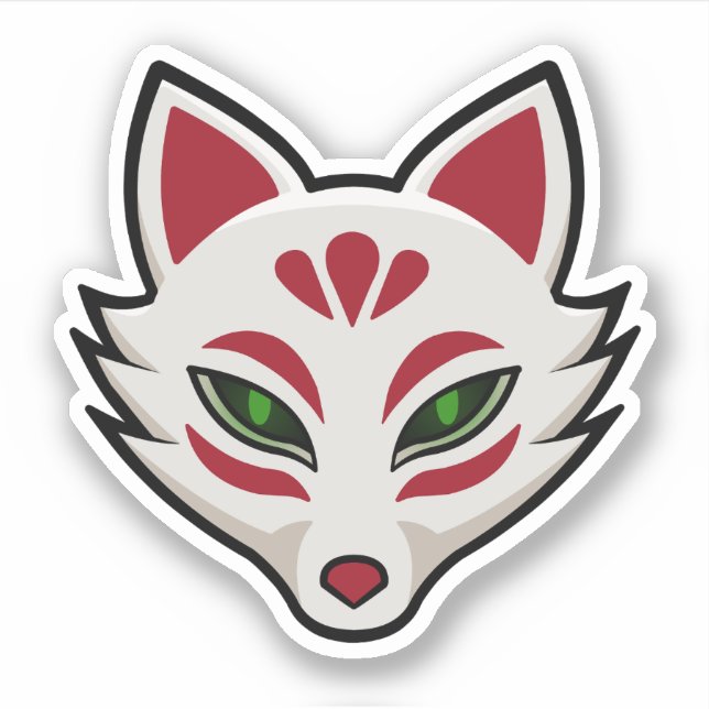 Sticker Kitsune Fox Mask (Devant)